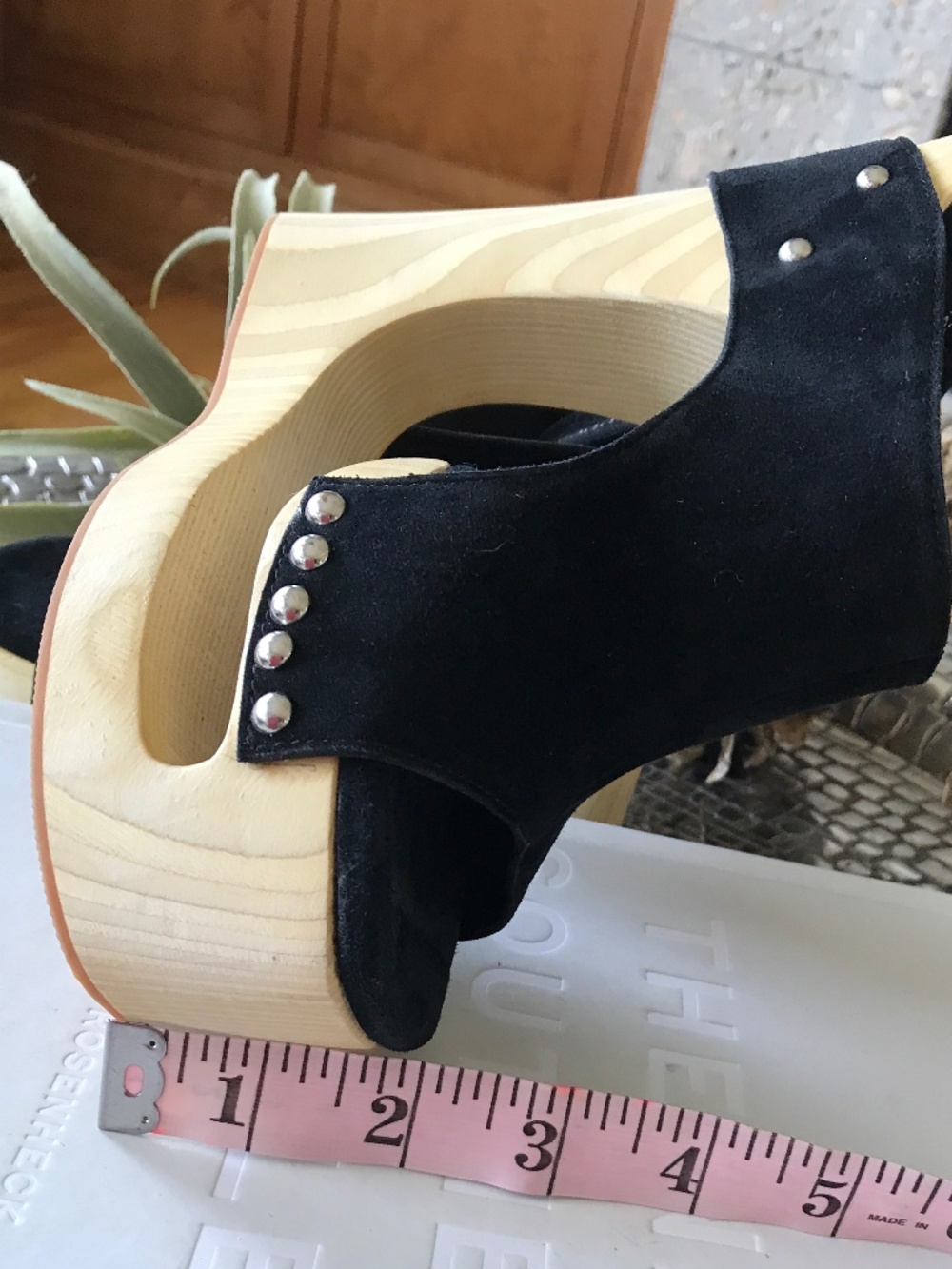 STATEMENT AVANT GARDE JEFFREY CAMPBELL ETHEREAL WOOD PLATFORM HEALS BLACK - Picture 2 of 16